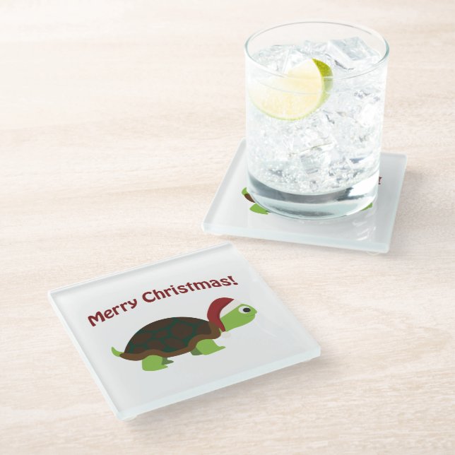 Posavasos De Vidrio Feliz Navidad! Tortuga (Angular)