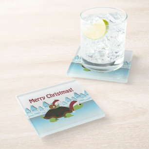 Posavasos De Vidrio Feliz Navidad! Tortuga de San Antonio