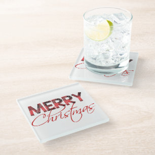 Posavasos De Vidrio Feliz Navidad   Vacaciones en escúfalo