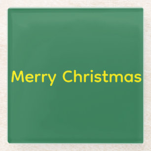 Posavasos De Vidrio Feliz Navidad Verde