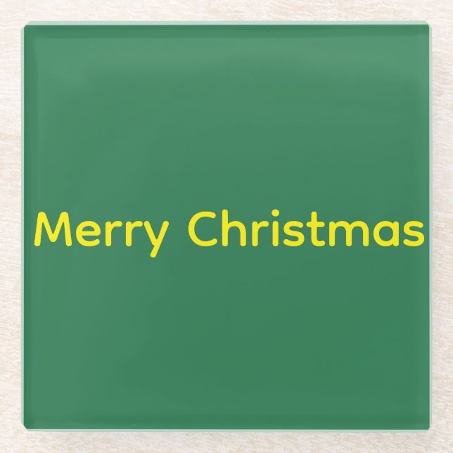 Posavasos De Vidrio Feliz Navidad Verde (Anverso)