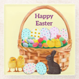 Posavasos De Vidrio Feliz Pascua