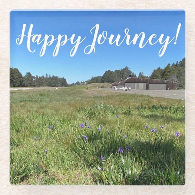 Posavasos De Vidrio ¡Feliz viaje! (Anverso)