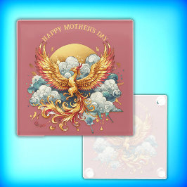 Posavasos De Vidrio Fénix en las nubes feliz Día de la Madre |