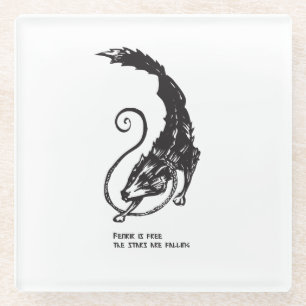 Posavasos De Vidrio Fenrir Fenris está libre perro mitología nórdica v