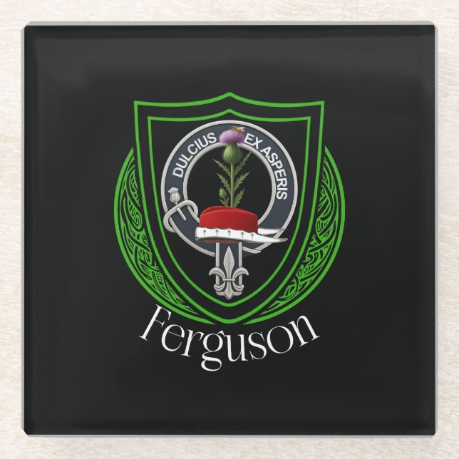 Posavasos De Vidrio Ferguson Scottish Clan Crest (Anverso)