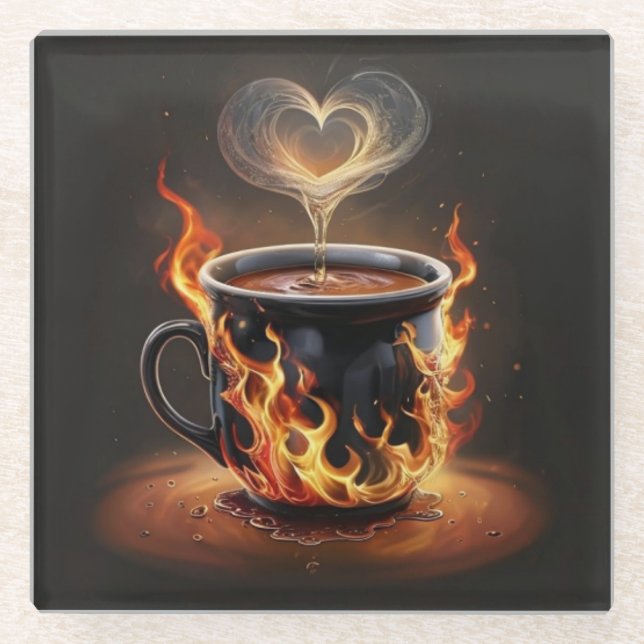 Posavasos De Vidrio Feroy Navidades en la Copa de Café con arte al vap (Anverso)