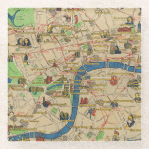 Posavasos De Vidrio Festival de Gran Bretaña: Guía al mapa de Londre