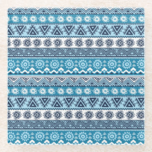 Posavasos De Vidrio Festividad tribal tradicional, floral