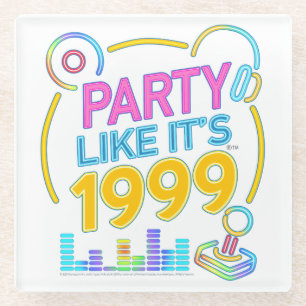 Posavasos De Vidrio Fiesta Como Si Fuera 1999®™ – Neon Soundtrack