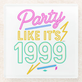 Posavasos De Vidrio Fiesta Como Si Fuera 1999®™ – Voltaje Neon