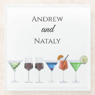 Posavasos De Vidrio Fiesta de cócteles acuáticos