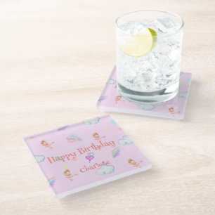 Posavasos De Vidrio Fiesta de cumpleaños gradiente arcoíris Ballet Mág