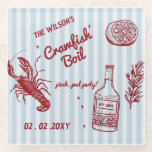 Posavasos De Vidrio Fiesta de hierba de langosta de verano de verano d<br><div class="desc">Astilleros Fiestas De Langostinos De Verano Derramados A Mano</div>