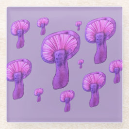 Posavasos De Vidrio Fiesta de hongos morados