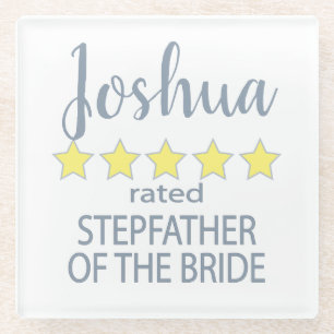 Posavasos De Vidrio Fiesta de novias y bodas 5 estrellas padrastro de