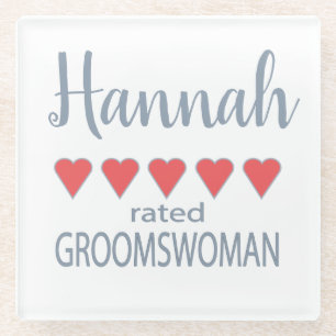 Posavasos De Vidrio Fiesta de novias y bodas 5 Groomswoman