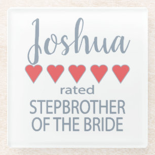 Posavasos De Vidrio Fiesta de novias y bodas 5 Hermano del Corazón o N