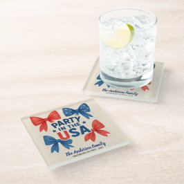 Posavasos De Vidrio Fiesta en el Personalizado Patriótico de los Estad