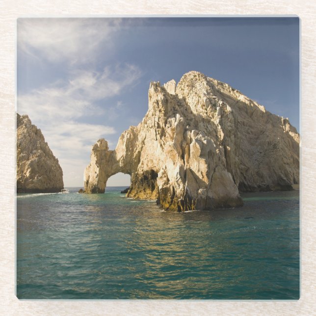 Posavasos De Vidrio Fin de la tierra, Arco cerca de Cabo San Lucas, Ba (Anverso)