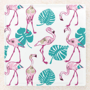 Posavasos De Vidrio Flamencos rosados