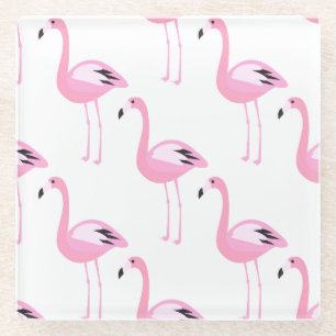 Posavasos De Vidrio Flamencos rosados 2 2