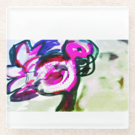 Posavasos De Vidrio Flamingo