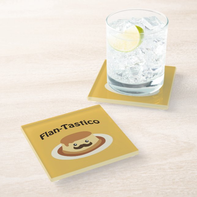 Posavasos De Vidrio ¡Flan-Tastico! Cute Flan (Angular)