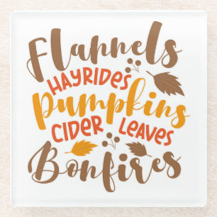 Posavasos De Vidrio Flandes Hay Rides Pumpkins Cider Sale Fuegos