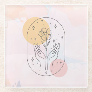 Posavasos De Vidrio Flor