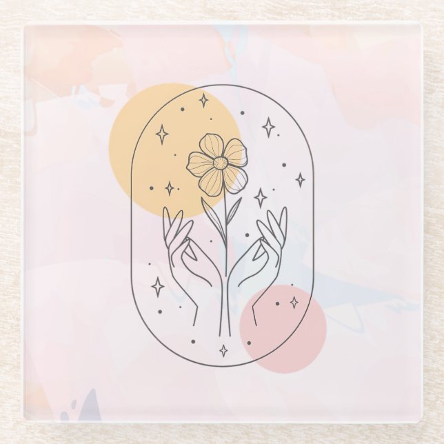 Posavasos De Vidrio Flor (Anverso)