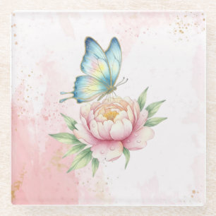 Posavasos De Vidrio Flor