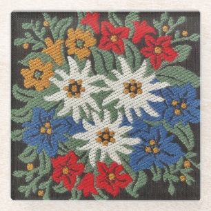 Posavasos De Vidrio Flor alpina Edelweiss