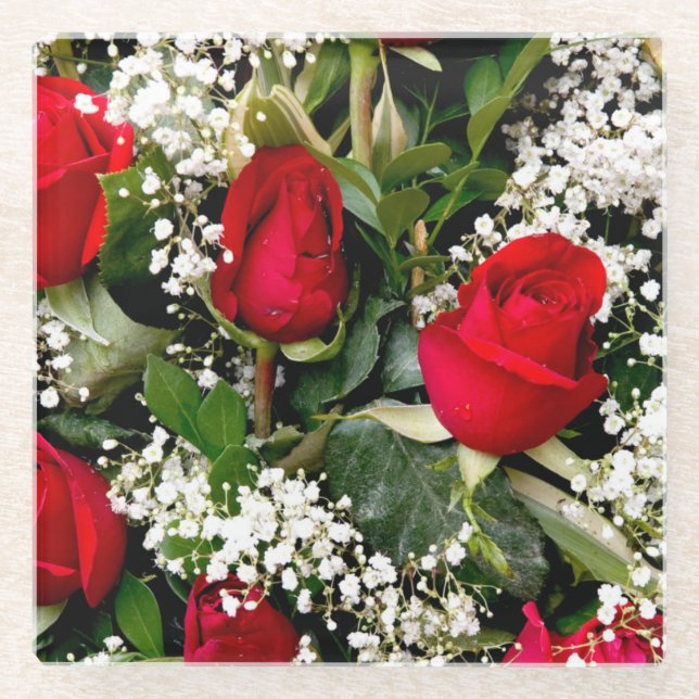 Posavasos De Vidrio Flor Bouquet (Anverso)