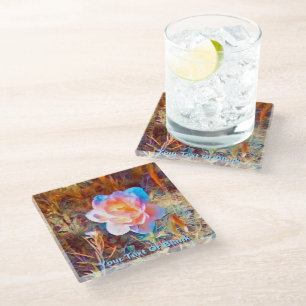 Posavasos De Vidrio Flor colorida