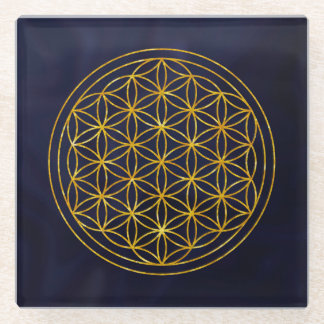 Posavasos De Vidrio flor de la vida, geométrico sagrado, zen, chakra, 