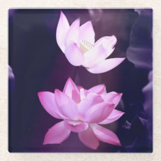 Posavasos De Vidrio Flor de Lotus en flor