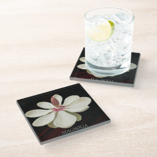 Posavasos De Vidrio Flor de Magnolia Japonesa
