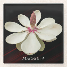 Posavasos De Vidrio Flor de Magnolia Japonesa