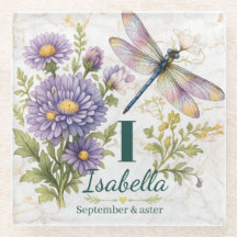 Flor de nacimiento de septiembre Aster y libélula