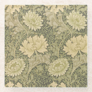 Posavasos De Vidrio Flor de Salvia de Crisantemo de William Morris