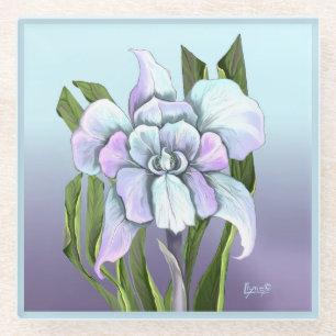 Posavasos De Vidrio Flor de Smeraldo