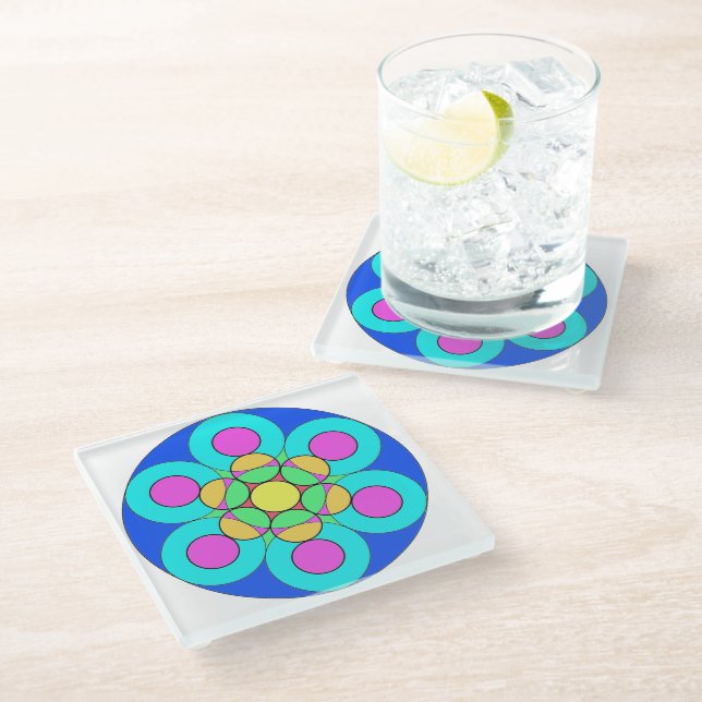 Posavasos De Vidrio Flor de verano (Angular)