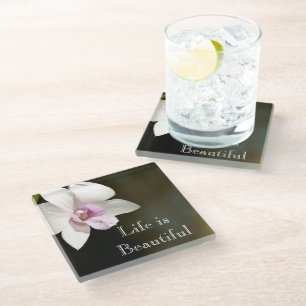 Posavasos De Vidrio Flor Orquídea Kauai, Hawái