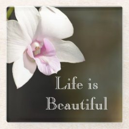 Posavasos De Vidrio Flor Orquídea Kauai, Hawái