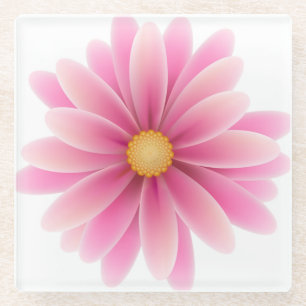 Posavasos De Vidrio Flor Pastel