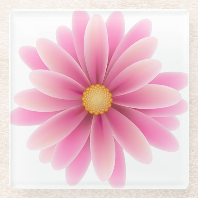 Posavasos De Vidrio Flor Pastel (Anverso)