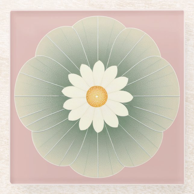 Posavasos De Vidrio Flor simple (Anverso)