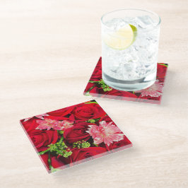 Posavasos De Vidrio Floral 