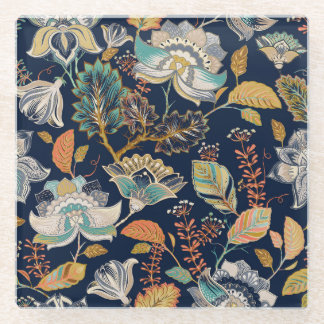 Posavasos De Vidrio Floral colorida: fondo sin soldadura